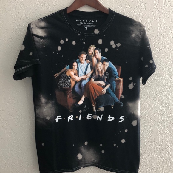 NWT FRIENDS Bleached dyed t shirt size small - Picture 1 of 4